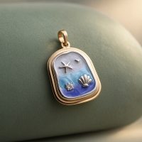 پلاک میناکاری ساحل و صدف C0005
