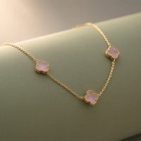 گردنبند ونکلیف صورتی یاسی N0004