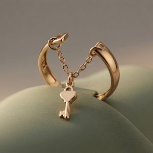انگشتر رینگ زنجیری و کلید R0035