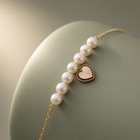 دستبند مروارید با آویز قلب BM0005
