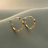 گوشواره میخی حلقه‌ای پیچ خورده E0009