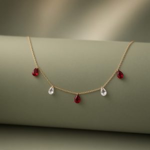 گردنبند قطره یاقوت N0031